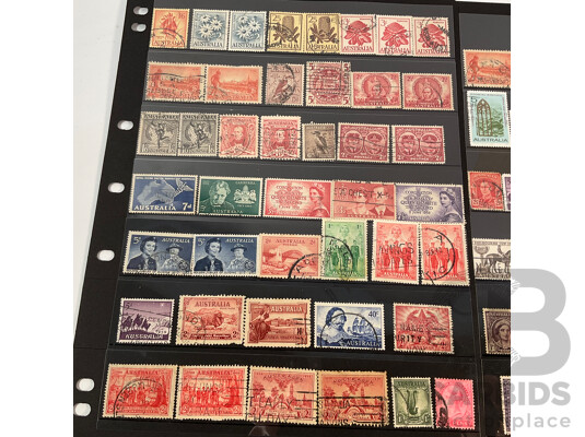 Collection of Australian Predecimal and Decimal Stamps Including Red Harbour Bridge, Mints, One Pound