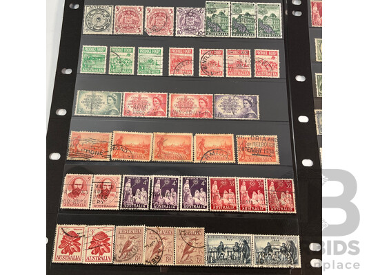 Collection Australian Predecimal and Decimal Stamps Including Kangaroo on Map, Various Watermarks