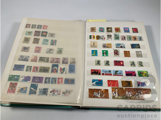 Album of Australian Mint and Cancelled Stamps Spanning 1966 to 1986, Mint Strips, Blocks and Mini Sheets, Many Sets, Some Predecimal