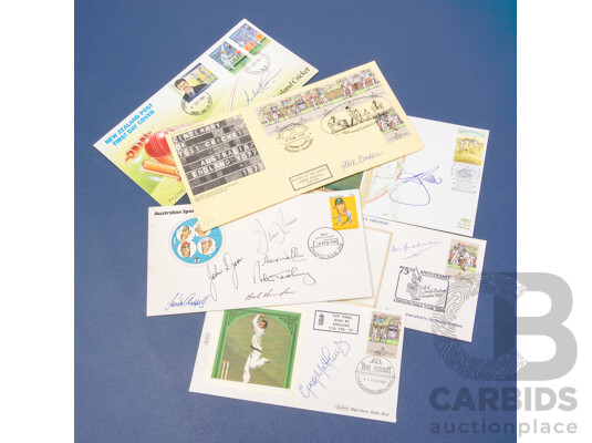 Australian Cricket Signed First Day Cover Collection, Bradman, Border, Waugh & Others