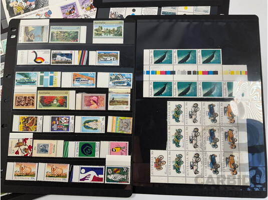 Collection of Australian Mint Stamp, Blocks, Pairs, Including Ten Dollar Botanic Gardens, Five Dollar Mawarra, Two Five Dollar Arthur Streeton, Aerogrammes and First Day Covers