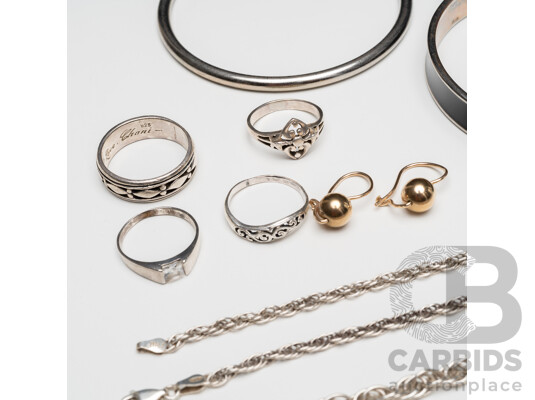Collection of 925 Sterling Silver & Silver Tone Jewellery - Lot of 13