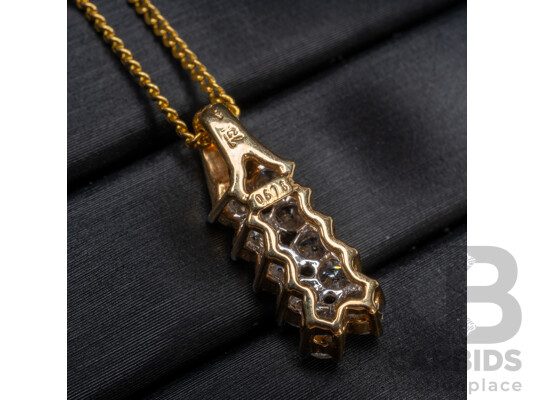 1660593 · 18ct Yellow Gold Diamond Pendant with Gold Tone Necklace - 1.89gms