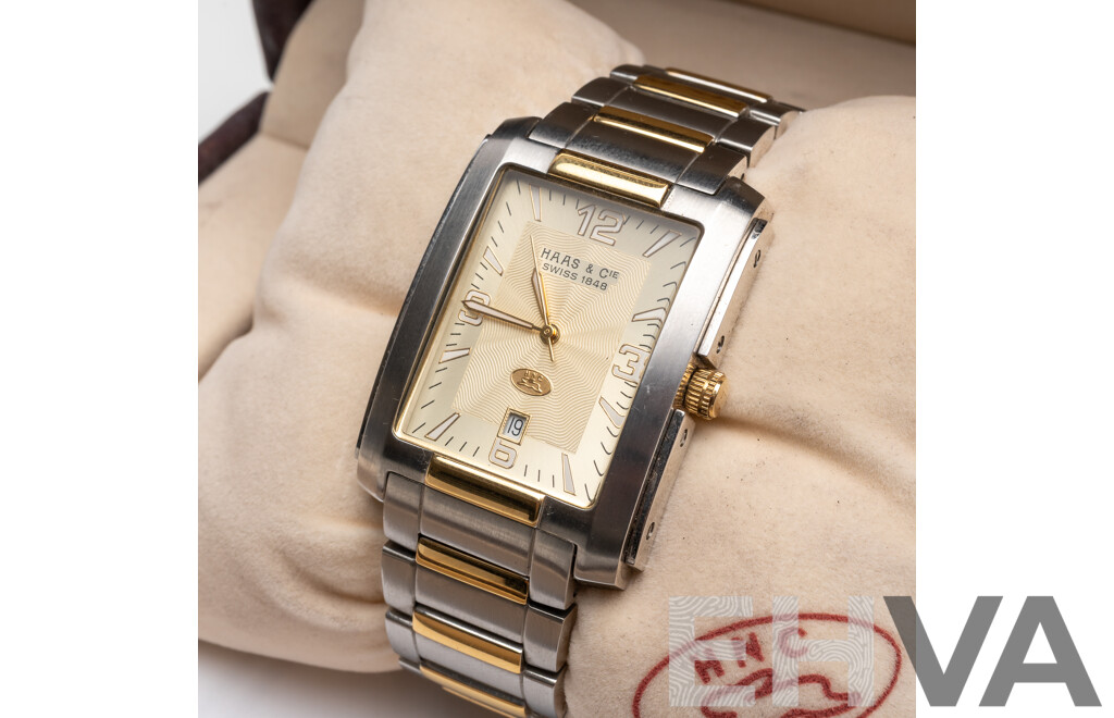 HAAS & CIE Swiss Gentlemen's Stainless Steel Wristwatch (BMH3234JY) with Box and Paperwork