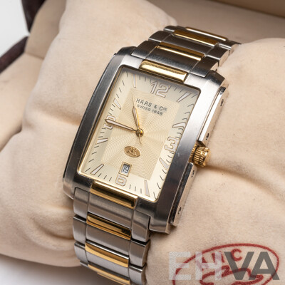 HAAS & CIE Swiss Gentlemen's Stainless Steel Wristwatch (BMH3234JY) with Box and Paperwork