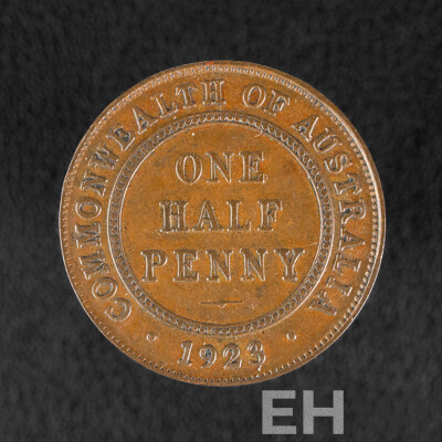 Australian 1923 KGV Half Penny