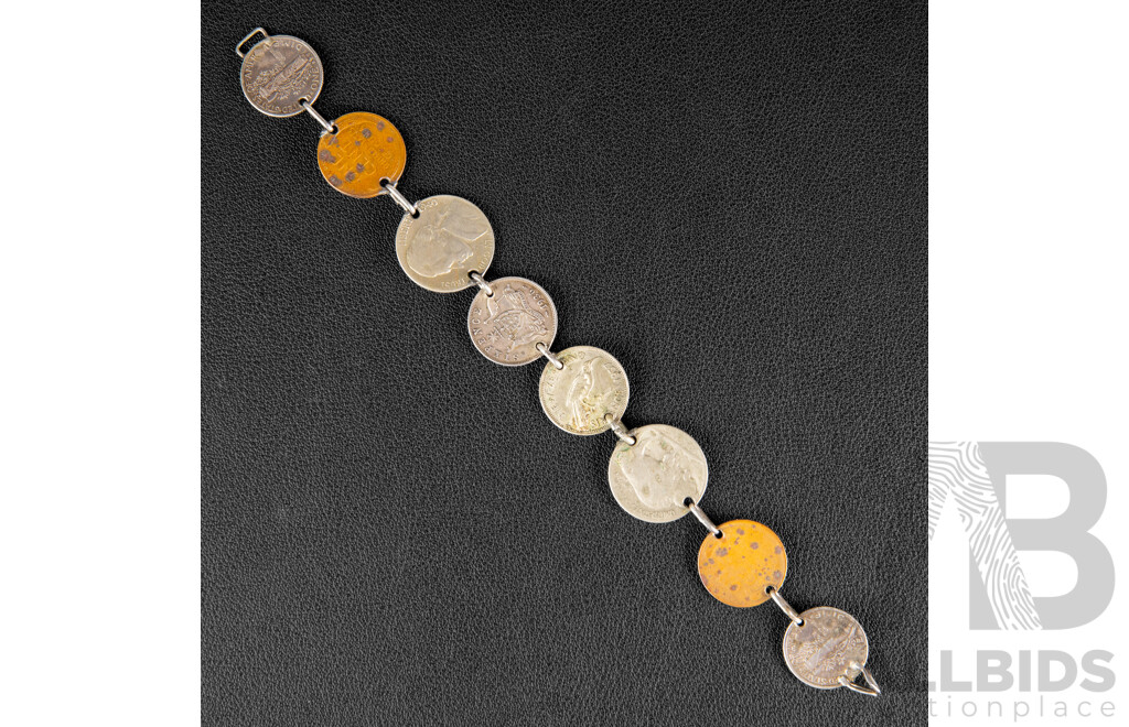 Vintage Coin Bracelet Crafted From Australian, New Zealand and US Coins