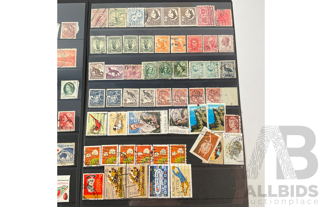 Collection of Australian Predecimal and Early Decimal Stamps, Perfins and Selvage