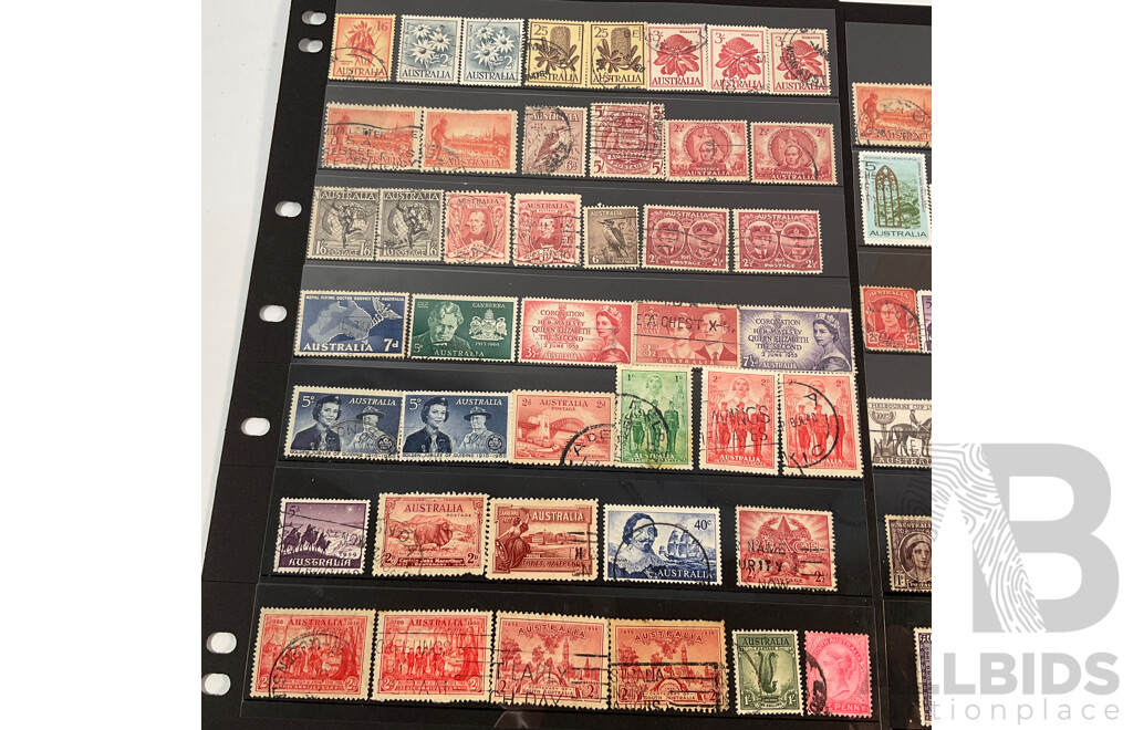 Collection of Australian Predecimal and Decimal Stamps Including Red Harbour Bridge, Mints, One Pound