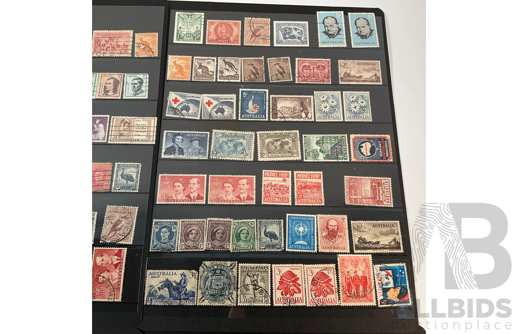 Collection of Australian Predecimal and Decimal Stamps Including Red Harbour Bridge, Mints, One Pound