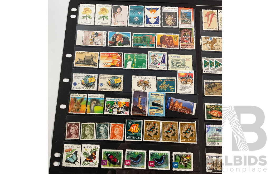 Collection of Australian Predecimal and Decimal Stamps Including Red Harbour Bridge, Mints, One Pound
