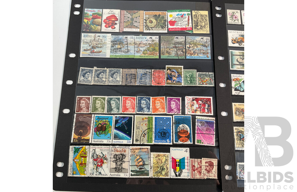 Collection Australian Predecimal and Decimal Stamps Including Kangaroo on Map, Various Watermarks