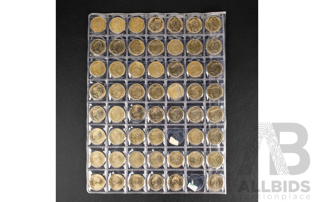 Australian One Dollar Commemorative/Circulation Coin Collection Spanning 1984 to 2026, Lacking 2021 Mob of Roos and 2016 Fifty Years Decimal Currency with Two 2026 Two Dollars, Bluey for Real and Bingo-Hooray