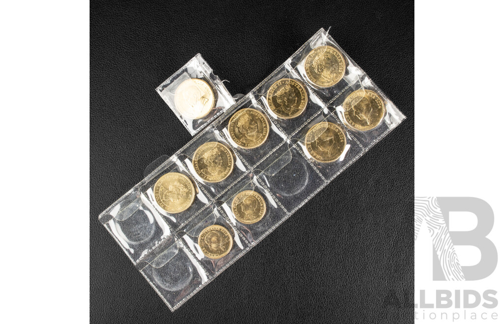 Australian One Dollar Commemorative/Circulation Coin Collection Spanning 1984 to 2026, Lacking 2021 Mob of Roos and 2016 Fifty Years Decimal Currency with Two 2026 Two Dollars, Bluey for Real and Bingo-Hooray