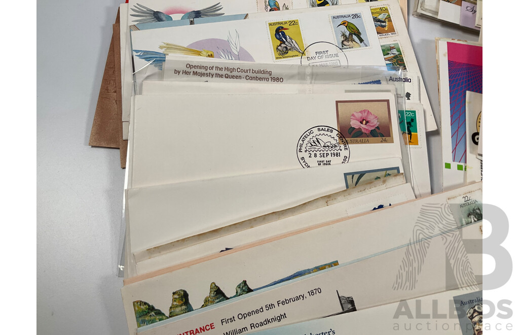 Australian 1980's First Day Covers Including Vending Machine Issues, Antarctic Scenes Series One, Parliament House Opening, Waltzing Matilda, Charles and Diana Wedding and More
