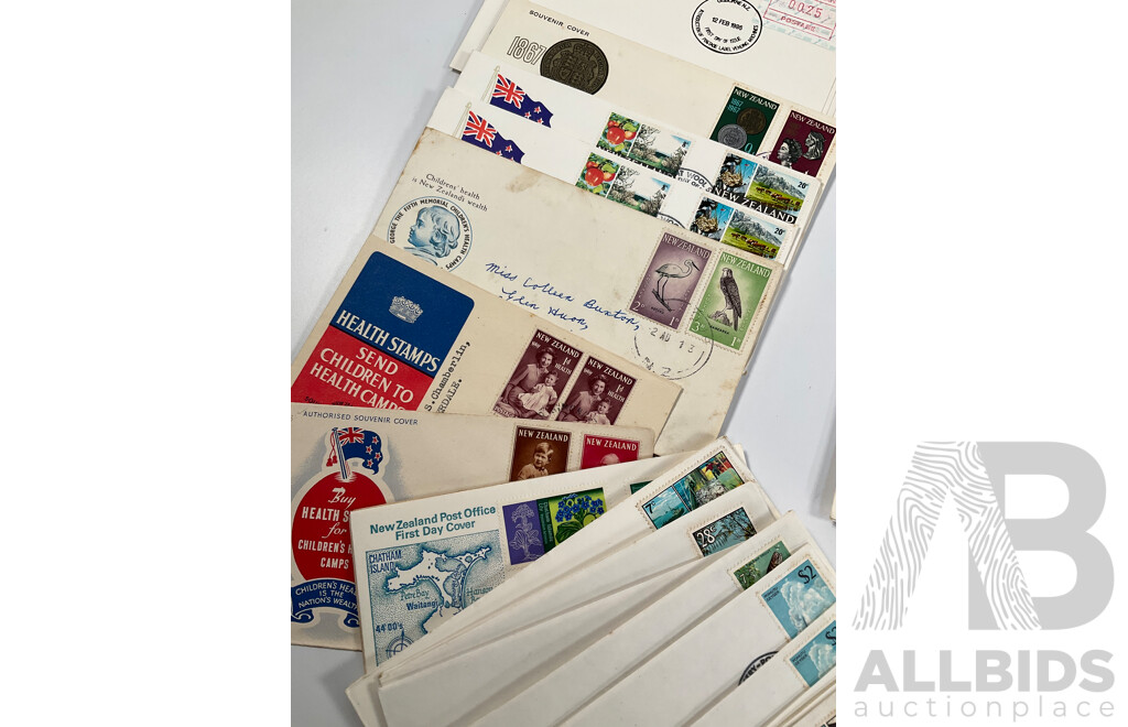 Collection of Vintage International First Day Covers Including United Kingdom, Wales, United Nations, Gibraltar, Sevilla, New Zealand