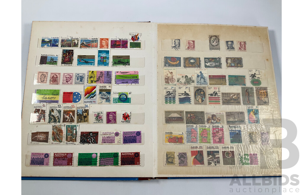 Album of Australian of Stamps, Examples Spanning 1966 to 1988 Including FDCs, Aerogrammes and Mini Sheets