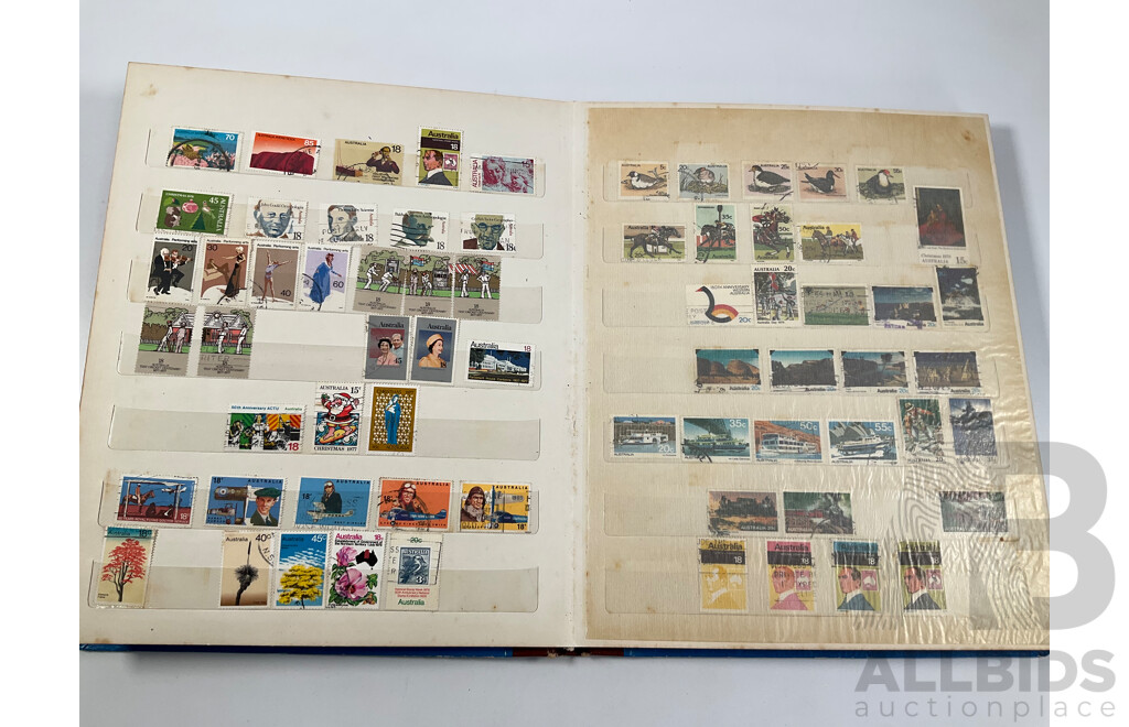 Album of Australian of Stamps, Examples Spanning 1966 to 1988 Including FDCs, Aerogrammes and Mini Sheets