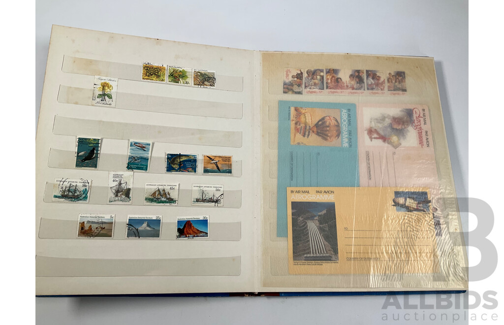 Album of Australian of Stamps, Examples Spanning 1966 to 1988 Including FDCs, Aerogrammes and Mini Sheets