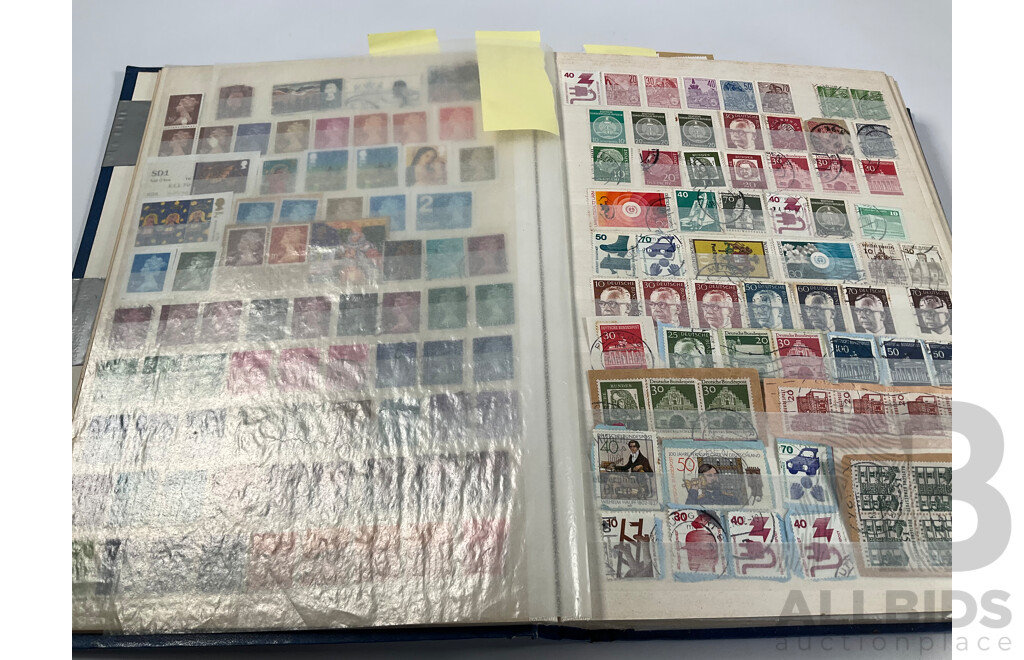 Album of Vintage International Stamps Including Australian Predecimal, France, United Kingdom, Germany, Belgium, Italy, USA, Russia, Israel, Canada, Grenada, PNG and More