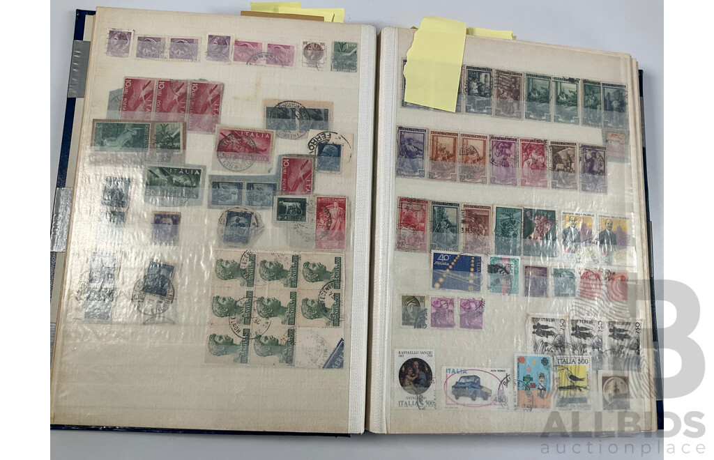 Album of Vintage International Stamps Including Australian Predecimal, France, United Kingdom, Germany, Belgium, Italy, USA, Russia, Israel, Canada, Grenada, PNG and More