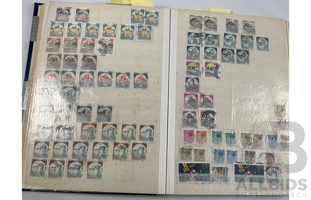 Album of Vintage International Stamps Including Australian Predecimal, France, United Kingdom, Germany, Belgium, Italy, USA, Russia, Israel, Canada, Grenada, PNG and More