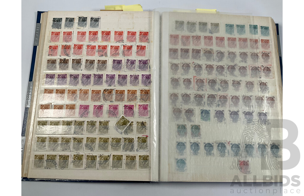 Album of Vintage International Stamps Including Australian Predecimal, France, United Kingdom, Germany, Belgium, Italy, USA, Russia, Israel, Canada, Grenada, PNG and More