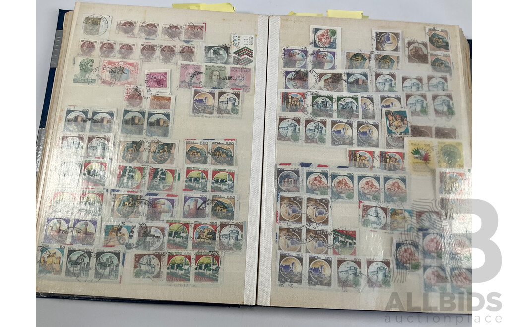 Album of Vintage International Stamps Including Australian Predecimal, France, United Kingdom, Germany, Belgium, Italy, USA, Russia, Israel, Canada, Grenada, PNG and More