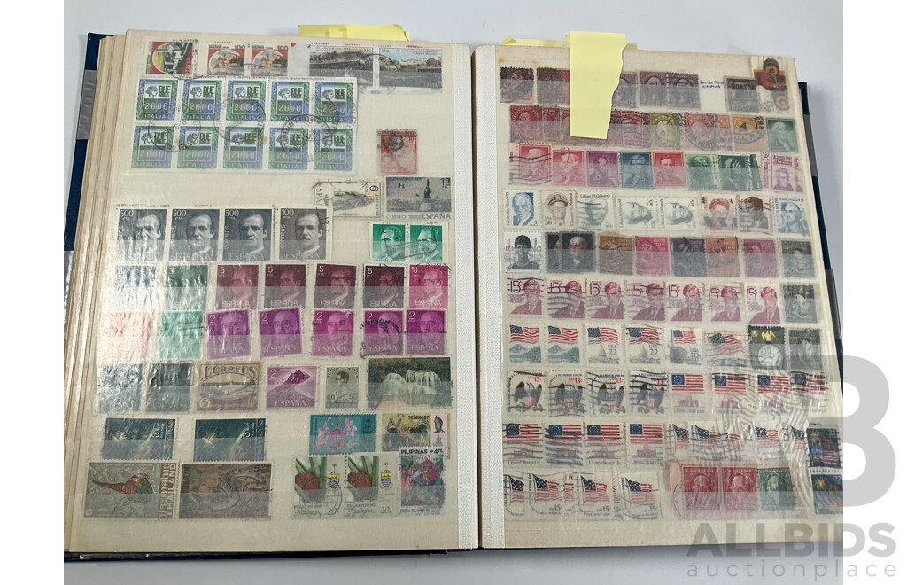 Album of Vintage International Stamps Including Australian Predecimal, France, United Kingdom, Germany, Belgium, Italy, USA, Russia, Israel, Canada, Grenada, PNG and More