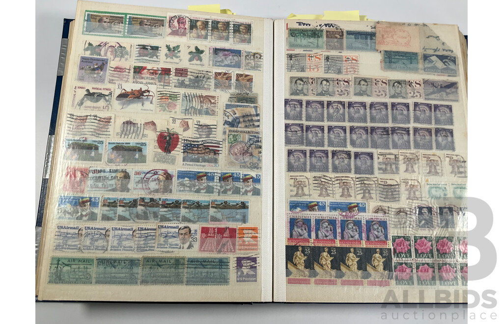 Album of Vintage International Stamps Including Australian Predecimal, France, United Kingdom, Germany, Belgium, Italy, USA, Russia, Israel, Canada, Grenada, PNG and More
