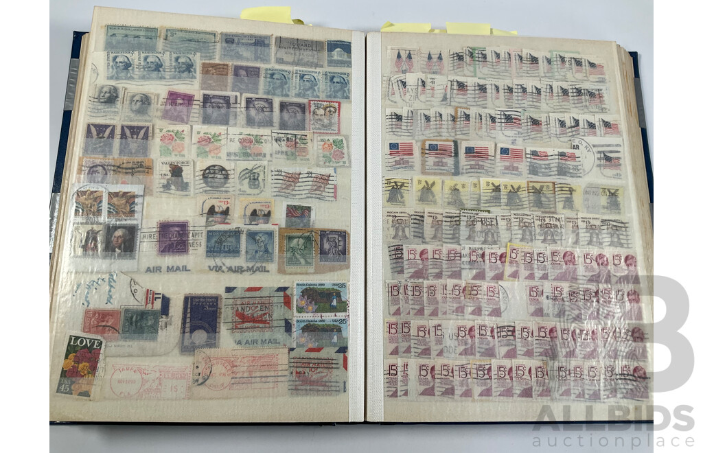 Album of Vintage International Stamps Including Australian Predecimal, France, United Kingdom, Germany, Belgium, Italy, USA, Russia, Israel, Canada, Grenada, PNG and More