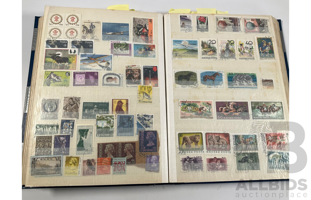 Album of Vintage International Stamps Including Australian Predecimal, France, United Kingdom, Germany, Belgium, Italy, USA, Russia, Israel, Canada, Grenada, PNG and More
