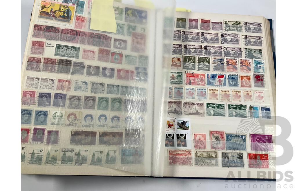 Album of Vintage International Stamps Including Australian Predecimal, France, United Kingdom, Germany, Belgium, Italy, USA, Russia, Israel, Canada, Grenada, PNG and More