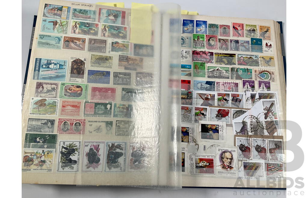 Album of Vintage International Stamps Including Australian Predecimal, France, United Kingdom, Germany, Belgium, Italy, USA, Russia, Israel, Canada, Grenada, PNG and More