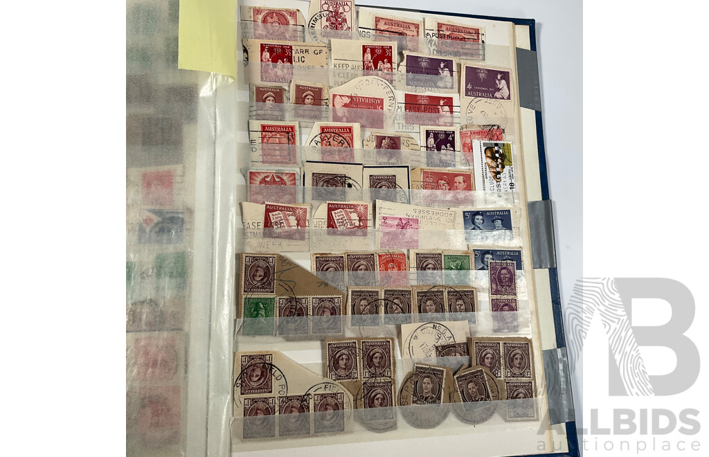Album of Vintage International Stamps Including Australian Predecimal, France, United Kingdom, Germany, Belgium, Italy, USA, Russia, Israel, Canada, Grenada, PNG and More