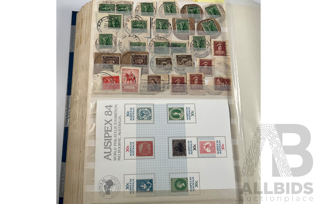 Album of Vintage International Stamps Including Australian Predecimal, France, United Kingdom, Germany, Belgium, Italy, USA, Russia, Israel, Canada, Grenada, PNG and More