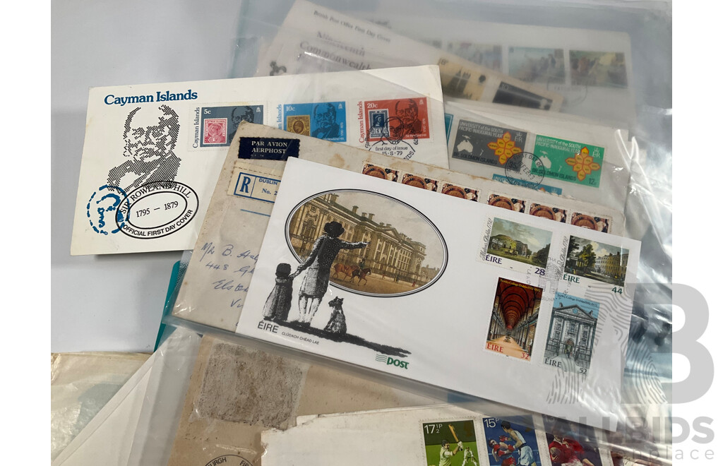 Folder of International First Day Covers Including Christmas Island, Switzerland, Tuvalu, Israel, Ireland, Great Britain and More