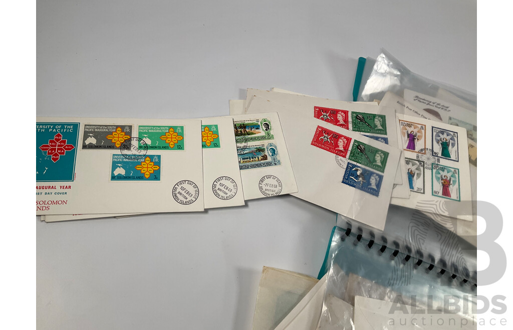 Folder of International First Day Covers Including Christmas Island, Switzerland, Tuvalu, Israel, Ireland, Great Britain and More