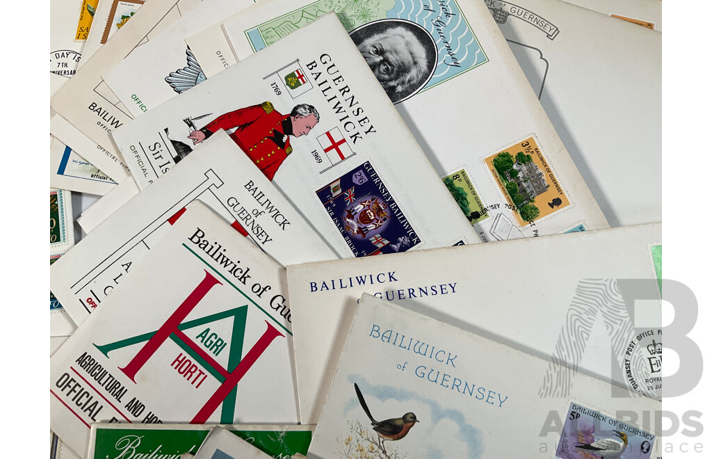Collection of Vintage First Day Covers Including Vanuatu, Gibraltar, Samoa, Bailiwick of Guernsey, Examples Spanning 1960’s to 1980’s