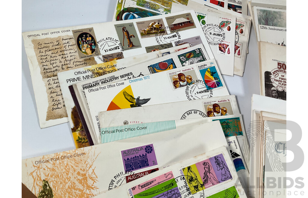 Collection of Australian 1970's First Day Covers, Examples Spanning 1970 to 1979