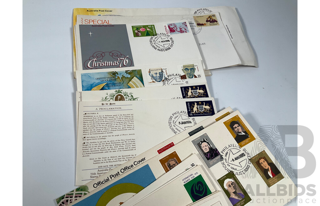 Collection of Australian 1970's First Day Covers, Examples Spanning 1970 to 1979