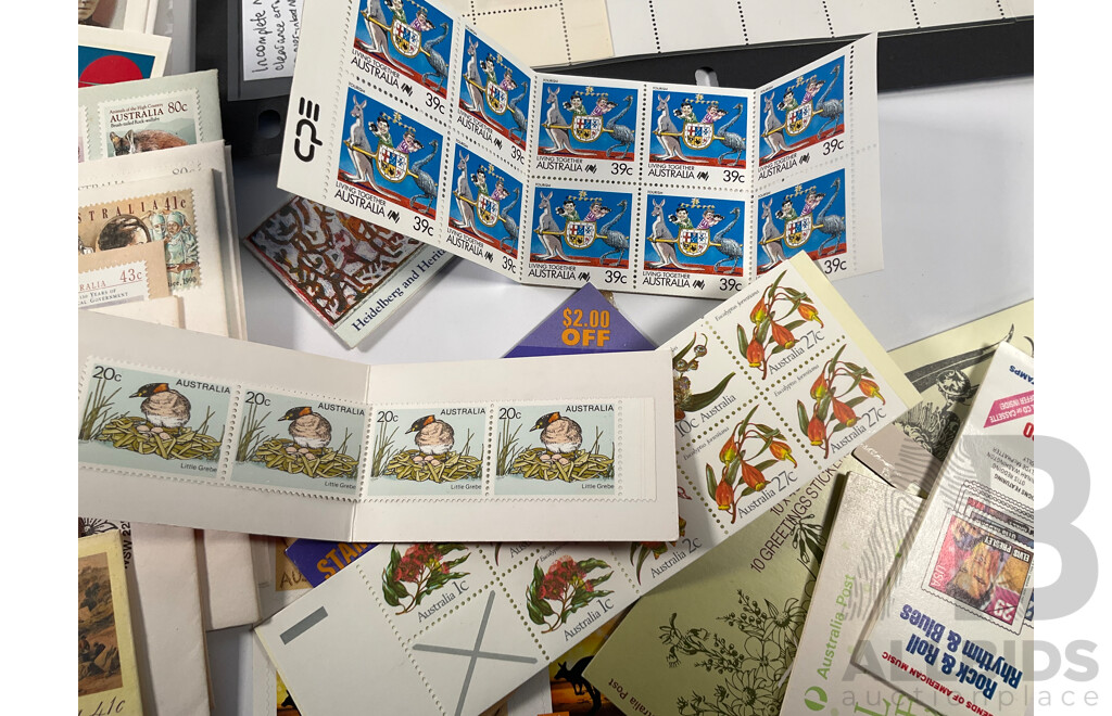Collection of Australian Mint Stamps and First Day Covers Including Stamp Books, Dirk Hartog Mint Sheet, 1994 Year of the Family PNC and More