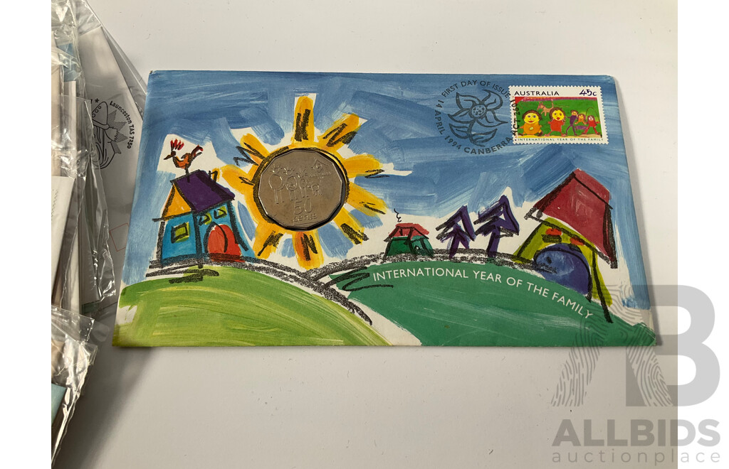 Collection of Australian Mint Stamps and First Day Covers Including Stamp Books, Dirk Hartog Mint Sheet, 1994 Year of the Family PNC and More