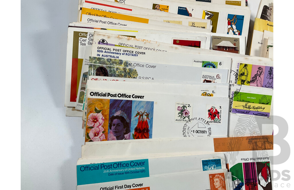 Collection of Australian Covers and First Day Covers Spanning 1953 to 1989 Including Vending Machine Issues