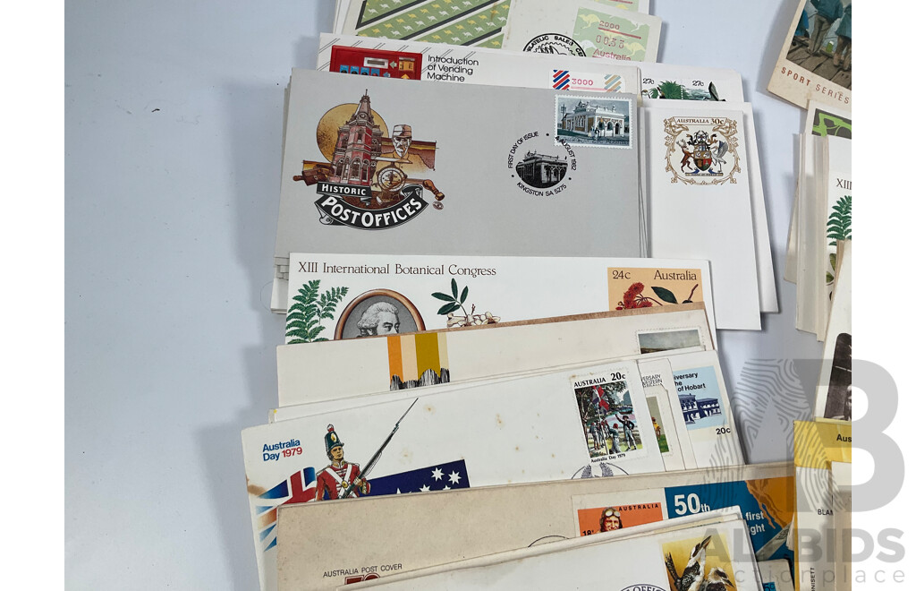 Collection of Australian Covers and First Day Covers Spanning 1953 to 1989 Including Vending Machine Issues