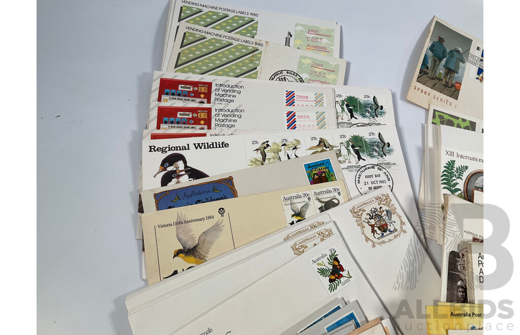 Collection of Australian Covers and First Day Covers Spanning 1953 to 1989 Including Vending Machine Issues