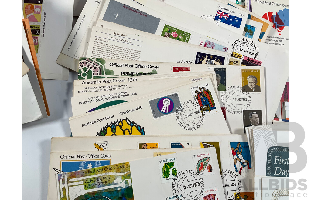 Collection of Australian Covers and First Day Covers Spanning 1953 to 1989 Including Vending Machine Issues