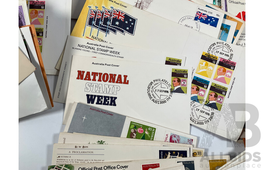 Collection of Australian Covers and First Day Covers Spanning 1953 to 1989 Including Vending Machine Issues