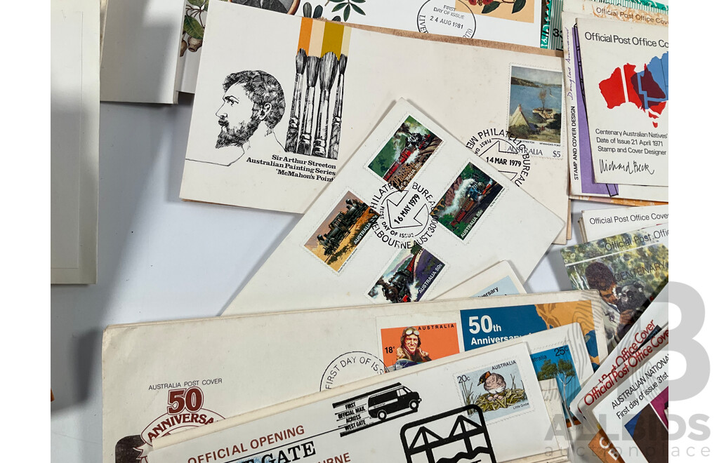 Collection of Australian Covers and First Day Covers Spanning 1953 to 1989 Including Vending Machine Issues