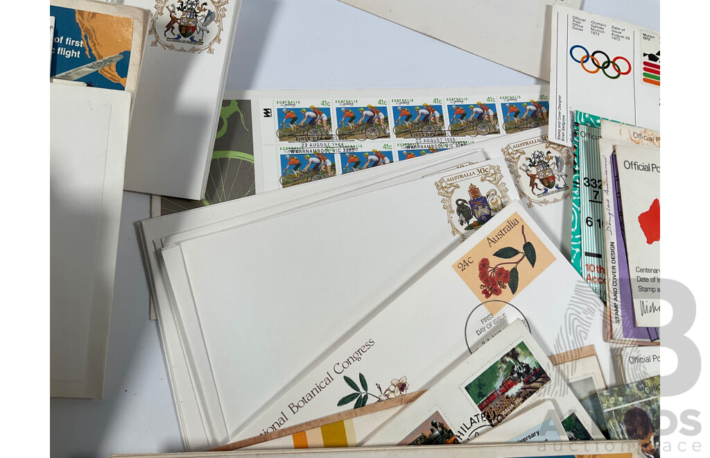 Collection of Australian Covers and First Day Covers Spanning 1953 to 1989 Including Vending Machine Issues
